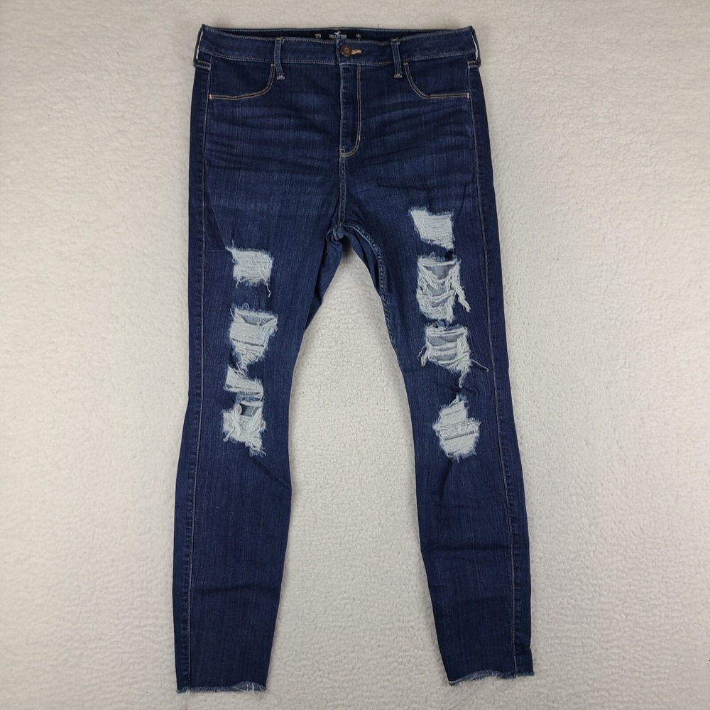 Hollister Jeans Womens 17 33x28 Blue Curvy High Rise Jean Legging Dark‎ Wash